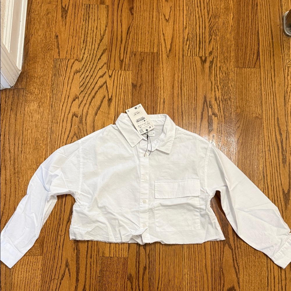 BNWT Zara Girls Cropped Button Down